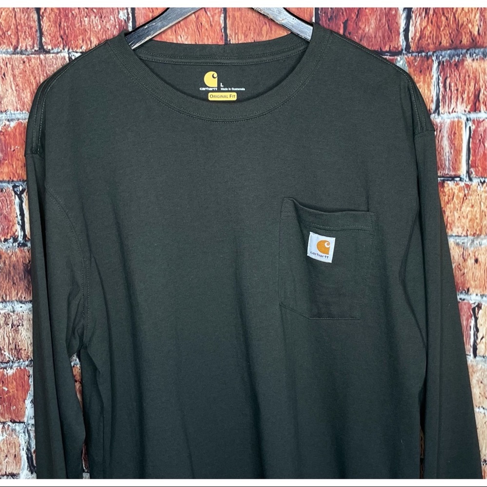 NWOT Carhartt Original Fit Men’s Grey Front Pocket Large Long Sleeve Shirt Work
